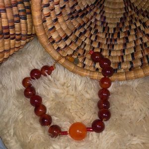 Amber Bakelite Beaded Necklace